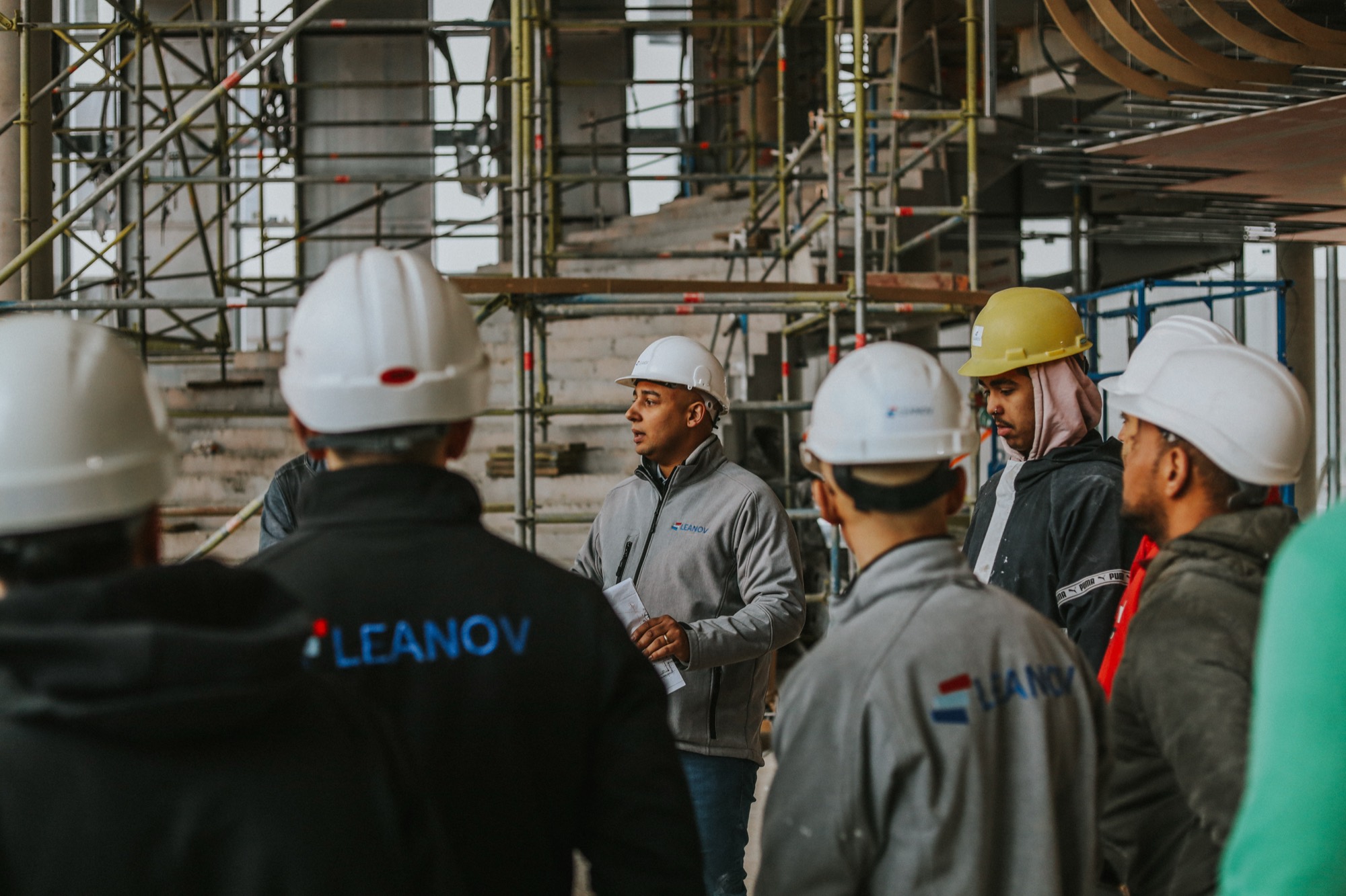 Briefing da equipa LEANOV em obra
